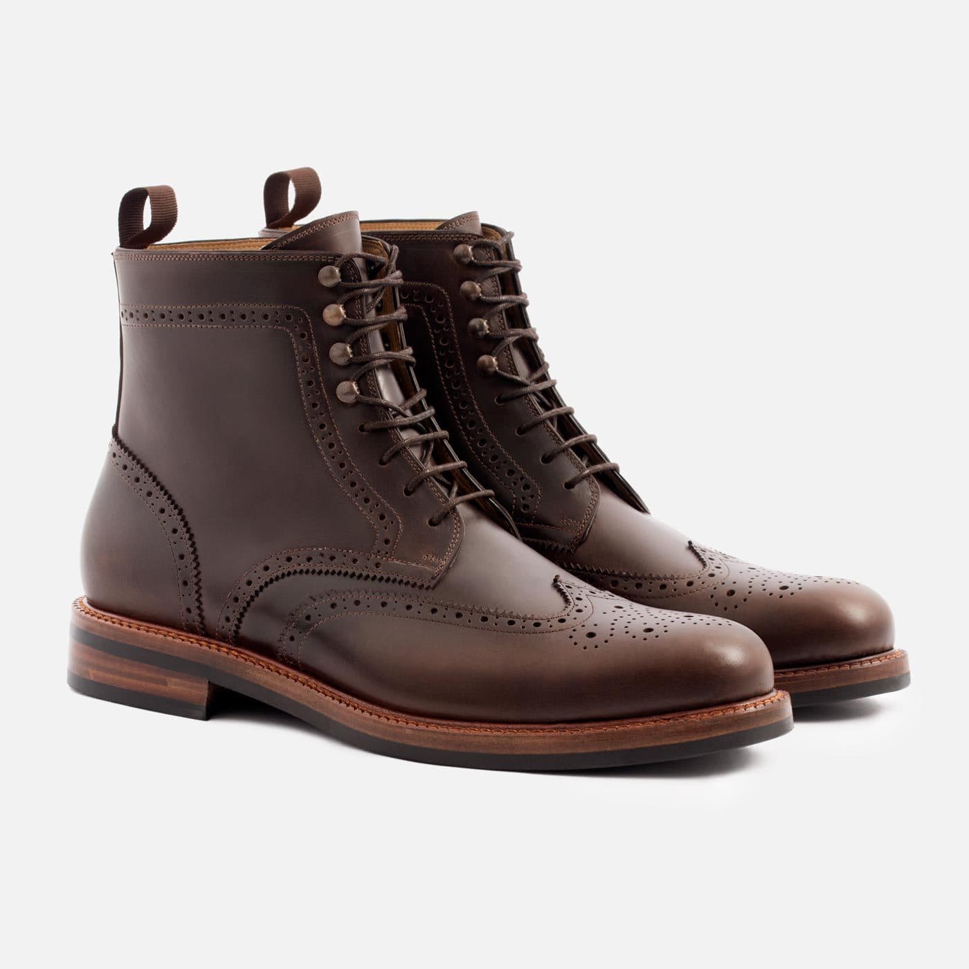 Men's Nolan Pull-Up Leather Brogue Boots