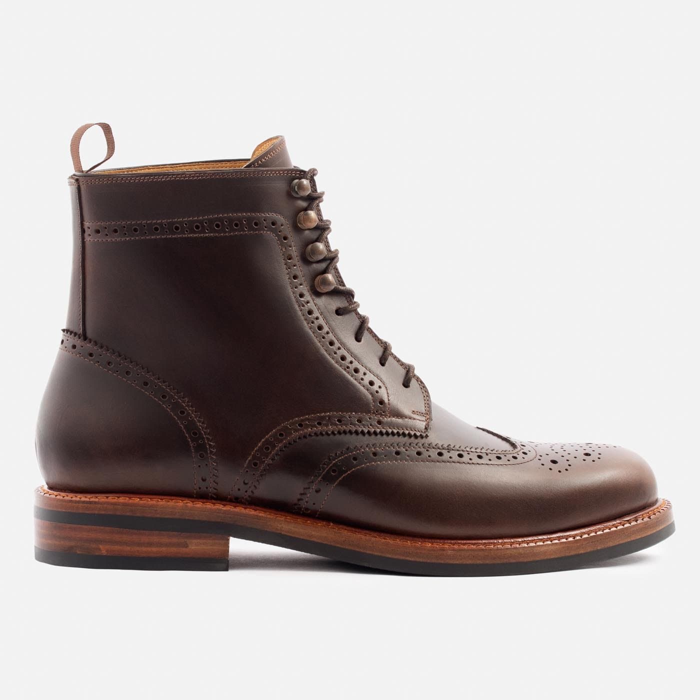 Men's Nolan Pull-Up Leather Brogue Boots