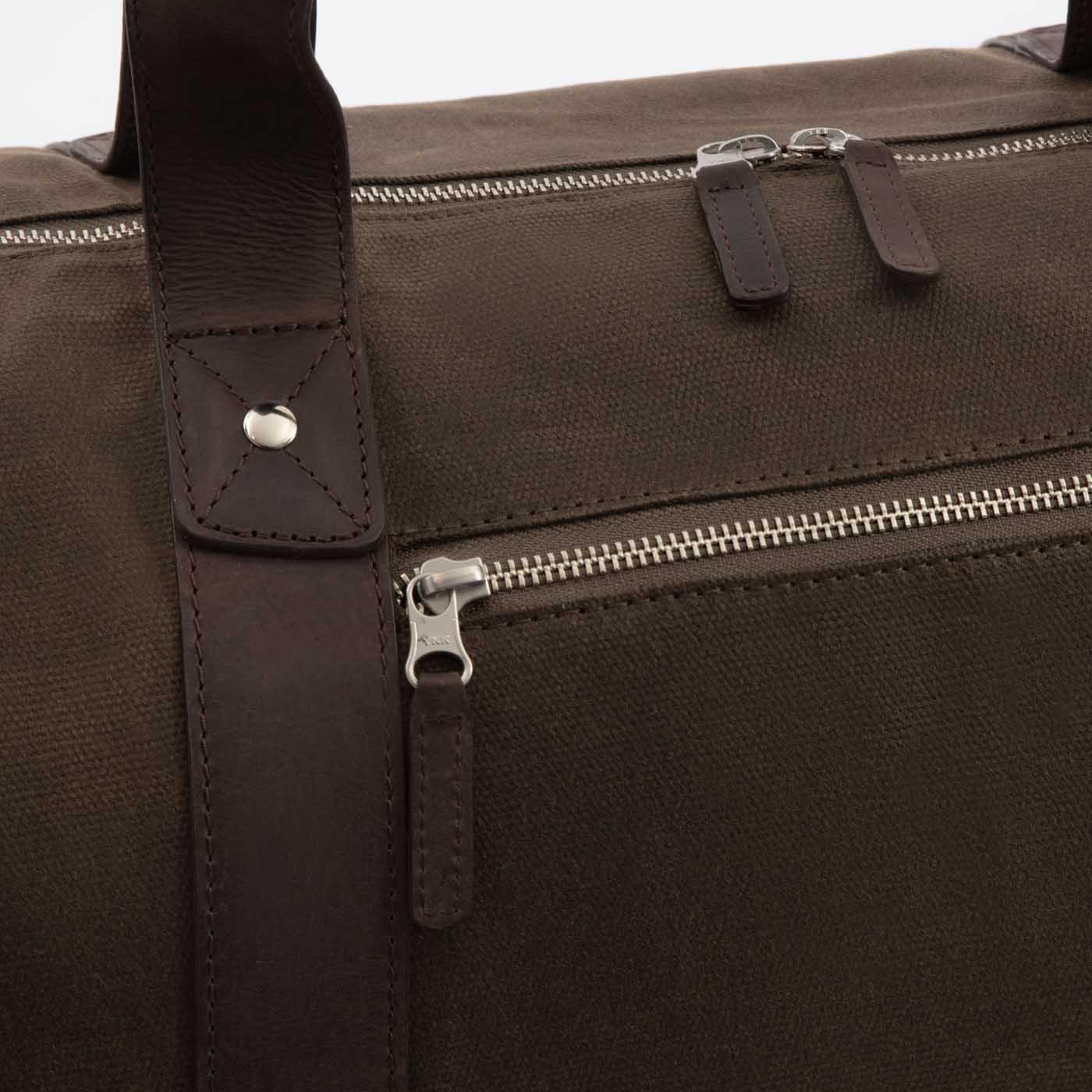 Men's Waxed Canvas Duffel Bag with Leather Accents