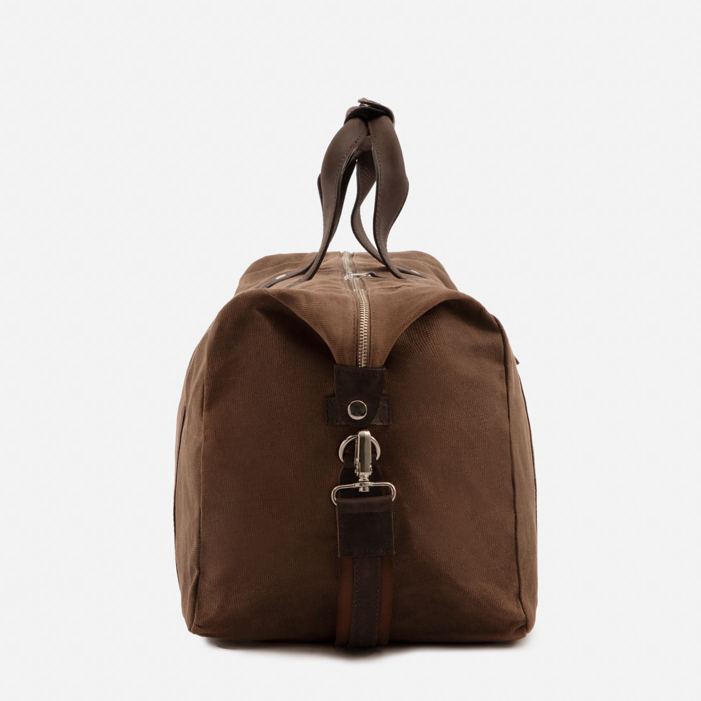 Men's Waxed Canvas Duffel Bag with Leather Accents