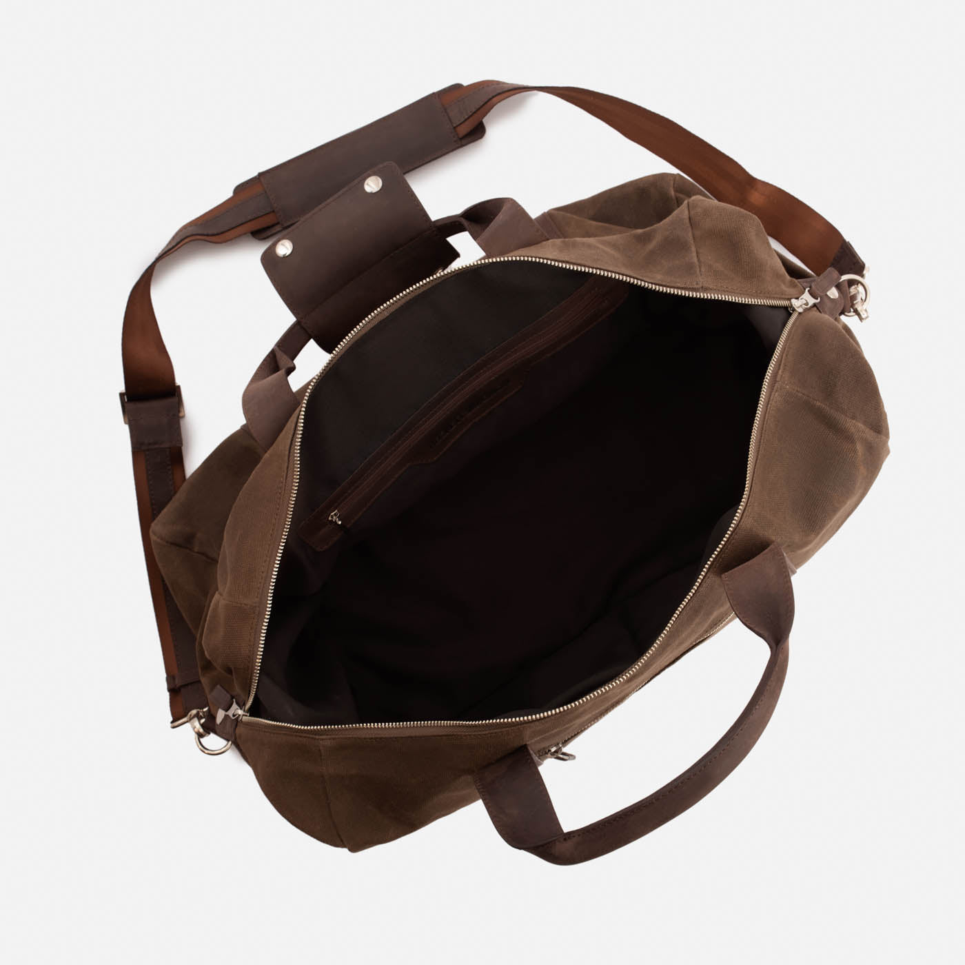 Men's Waxed Canvas Duffel Bag with Leather Accents
