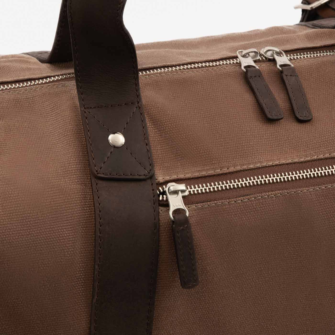 Men's Waxed Canvas Duffel Bag with Leather Accents