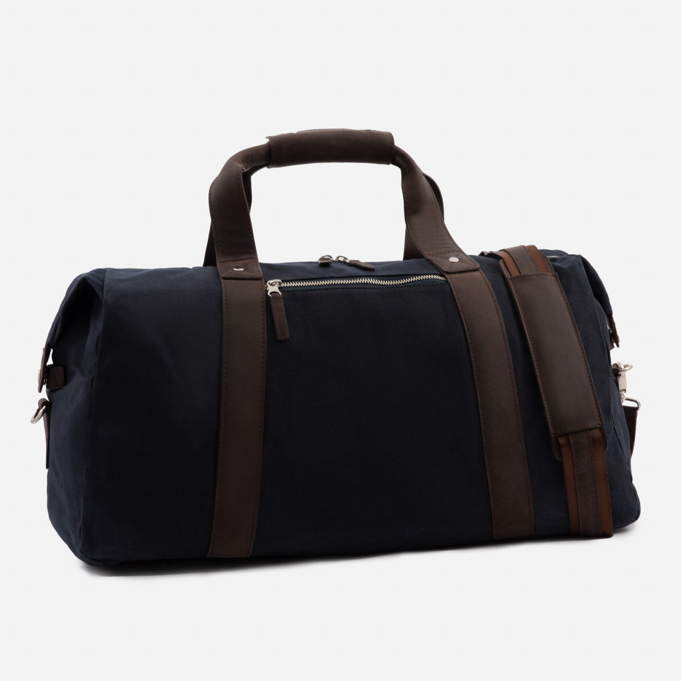 Men's Waxed Canvas Duffel Bag with Leather Accents