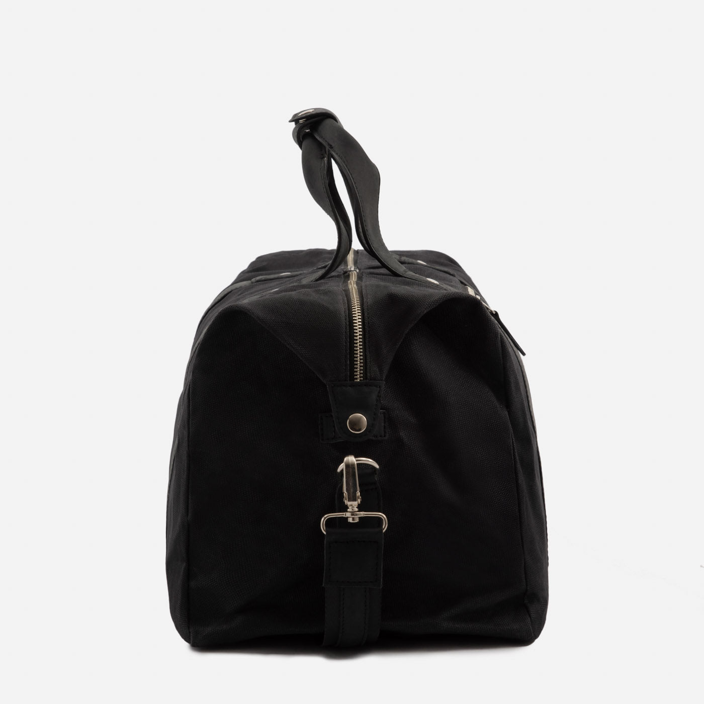 Men's Waxed Canvas Duffel Bag with Leather Accents