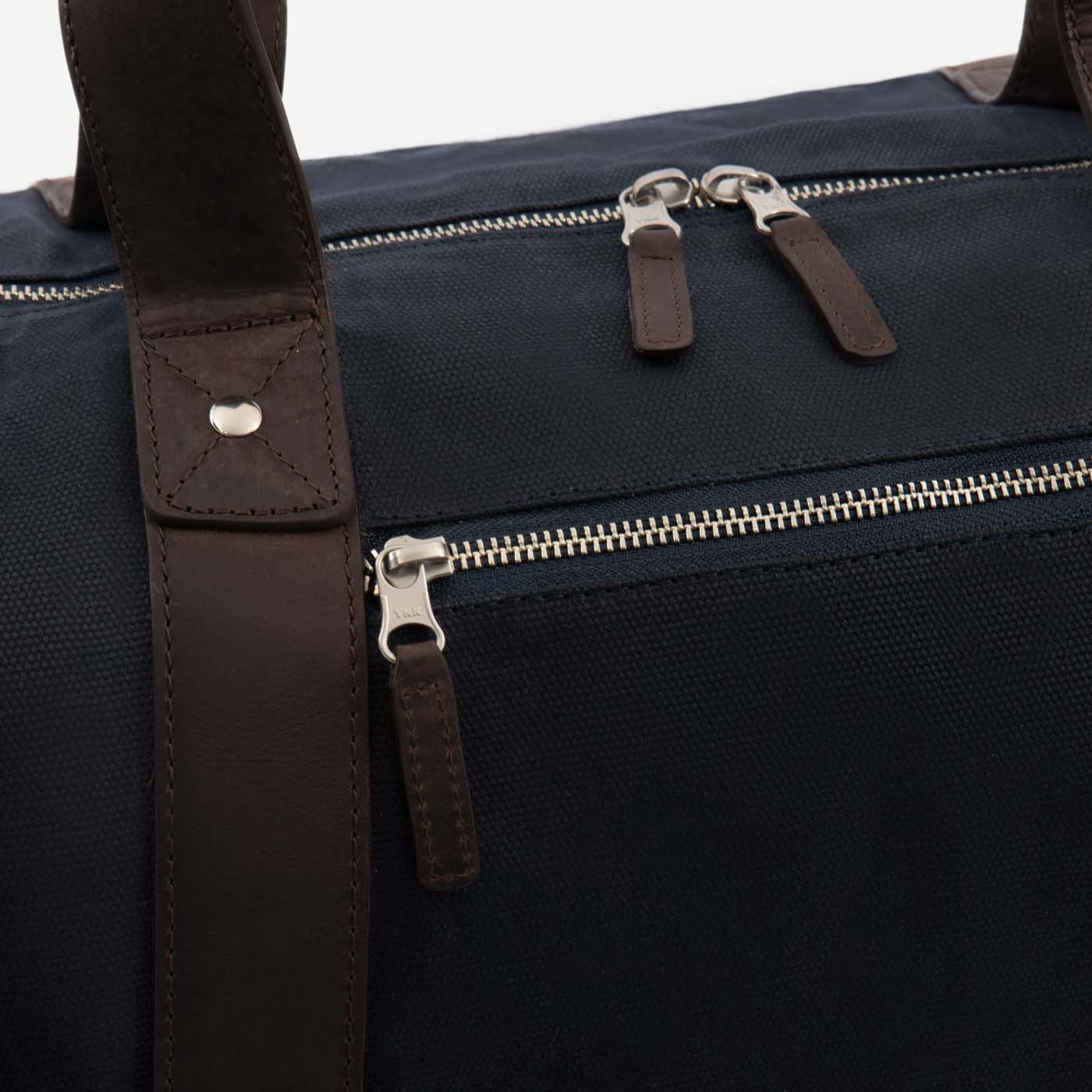 Men's Waxed Canvas Duffel Bag with Leather Accents