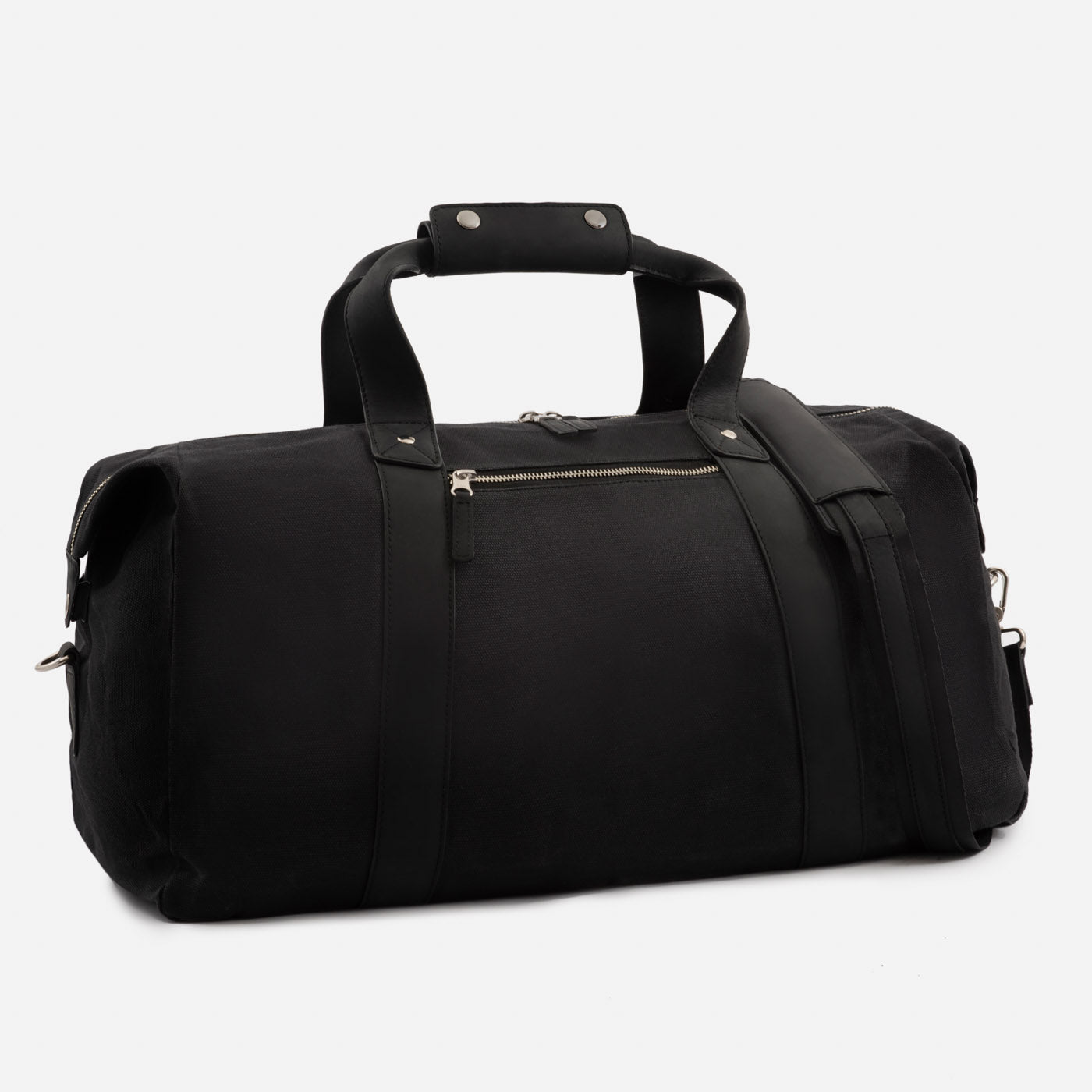 Men's Waxed Canvas Duffel Bag with Leather Accents