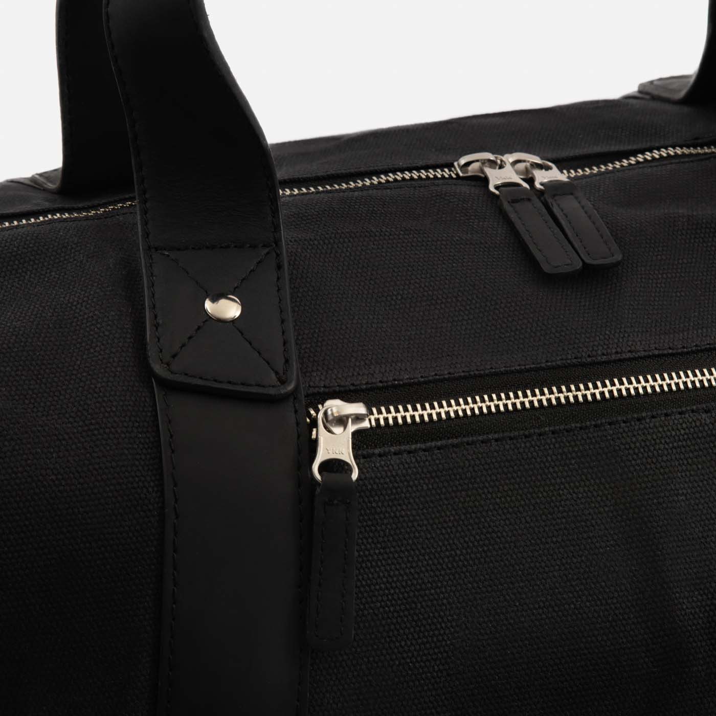 Men's Waxed Canvas Duffel Bag with Leather Accents