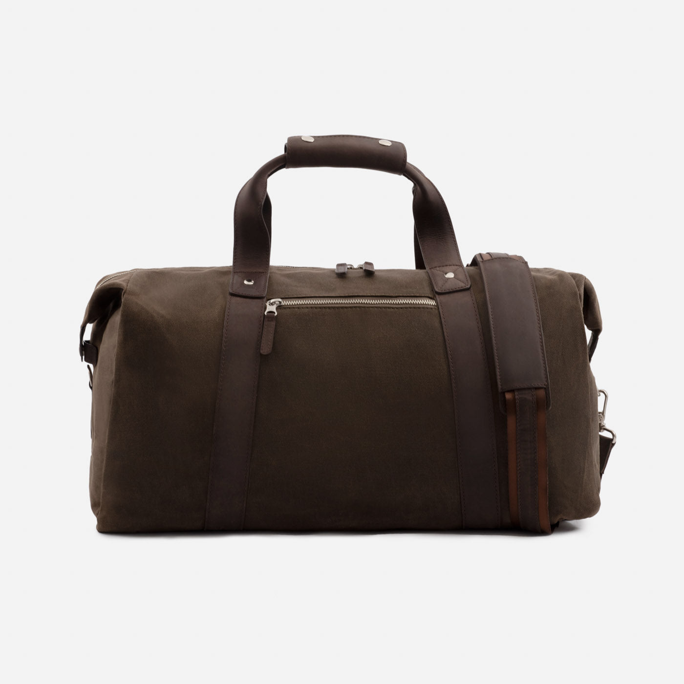 Men's Waxed Canvas Duffel Bag with Leather Accents