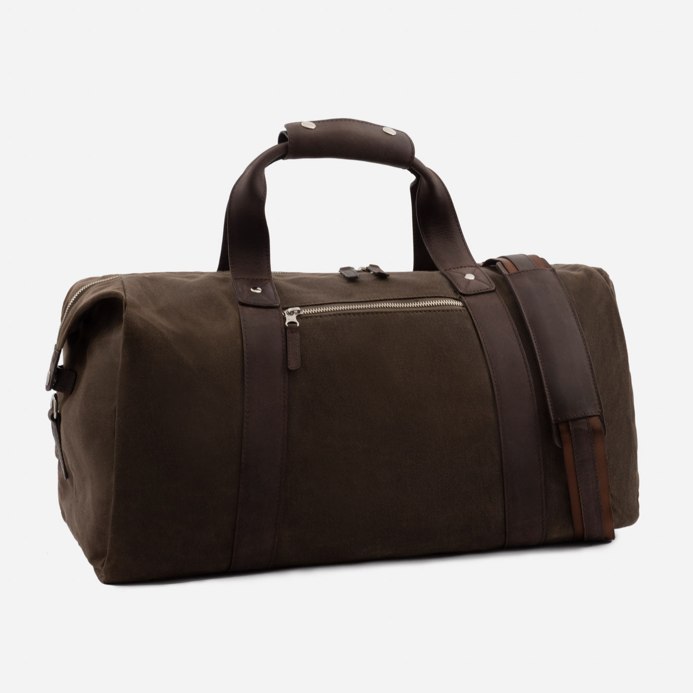 Men's Waxed Canvas Duffel Bag with Leather Accents