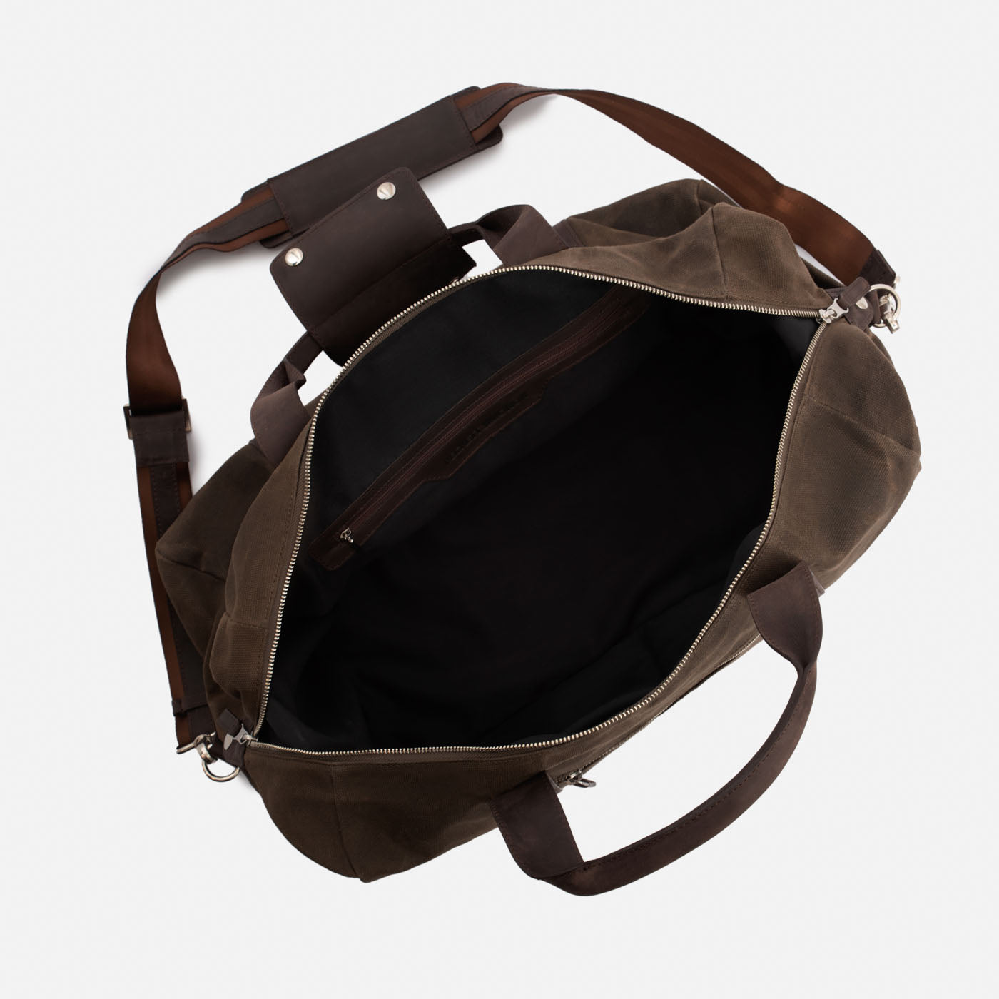 Men's Waxed Canvas Duffel Bag with Leather Accents