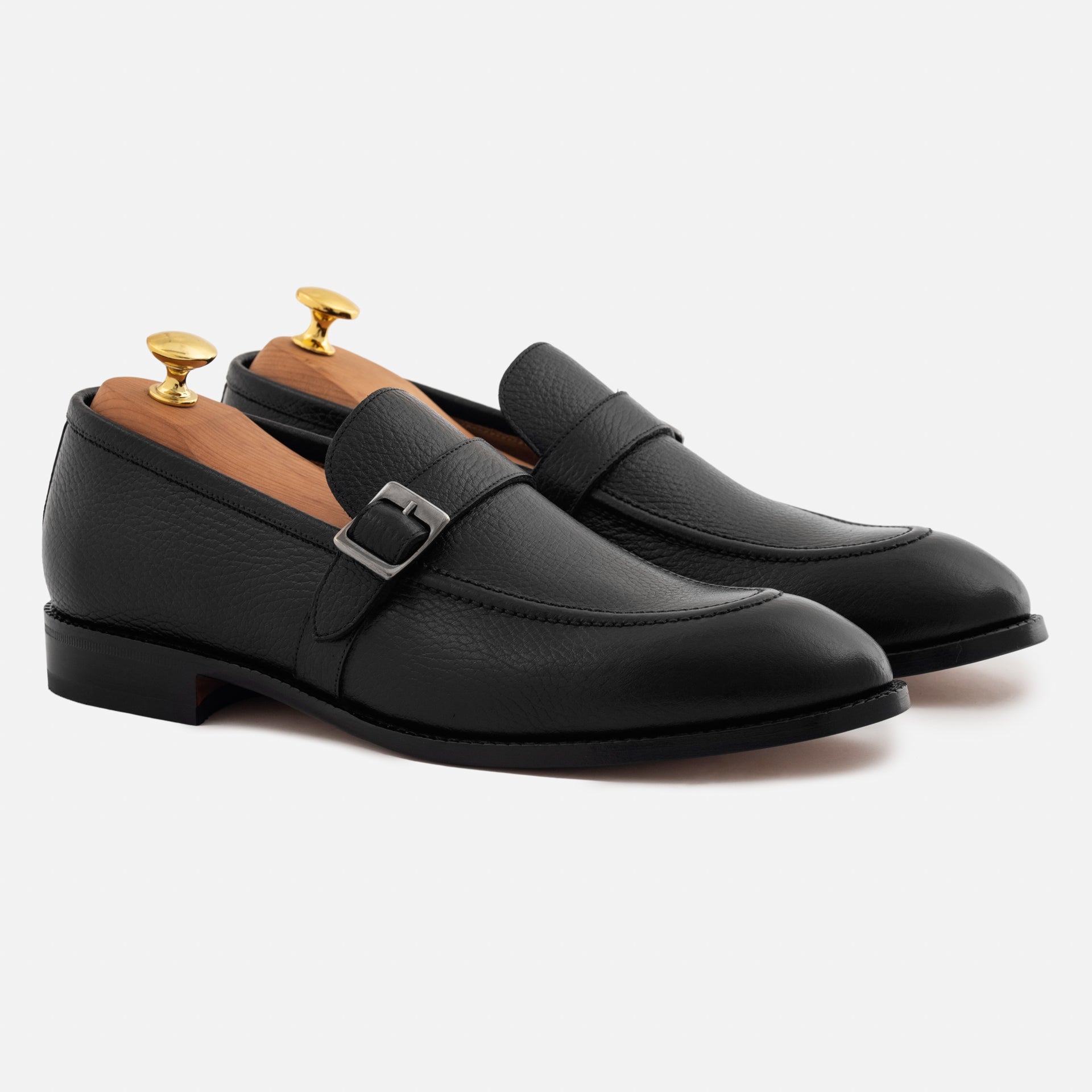 Men's Archie Pebbled Leather Belted Loafers