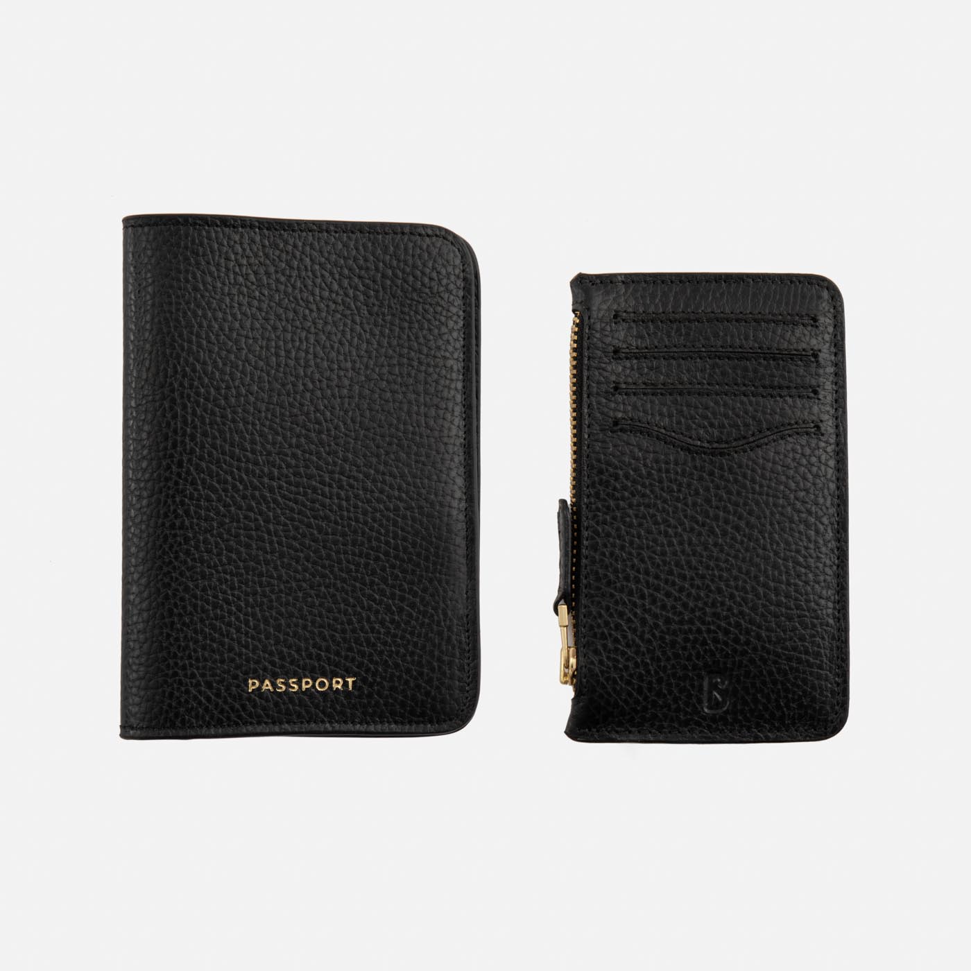 Women's Leather Cardholder & Passport Wallet Set